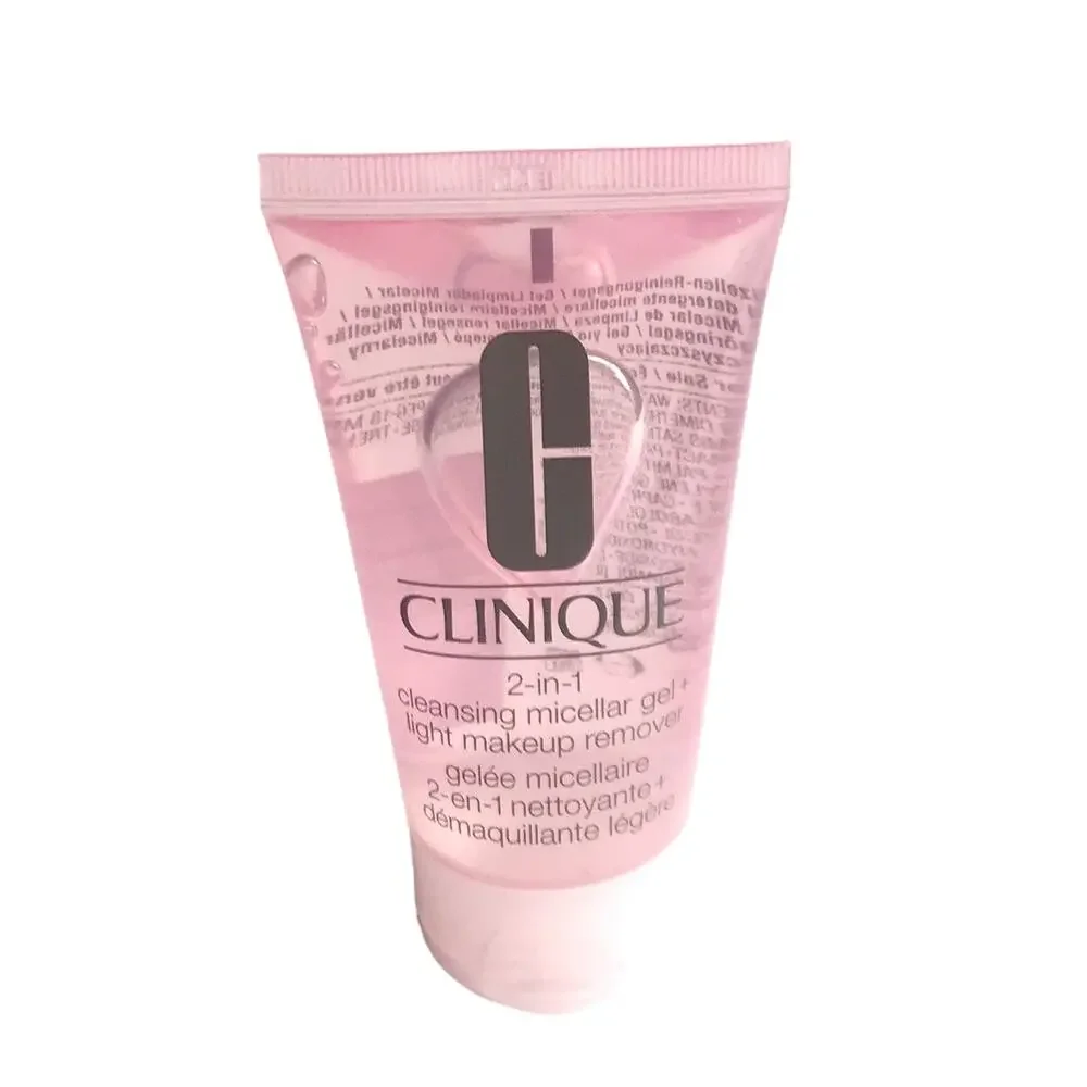 Clinique 2 in 1 Cleansing Micellar Gel Light Makeup Remover 1oz Travel Size NWOT